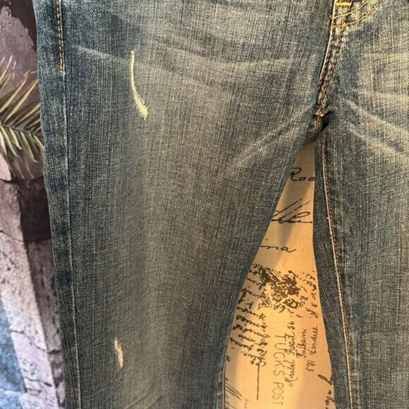 Guess Jeans Foxy Flare Leg embroidered distressed jeans, size 27, excellent - Picture 3 of 16
